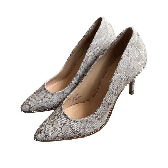 Coach Waverly Jacquard Pump Stone heels - Picture 3 of 8